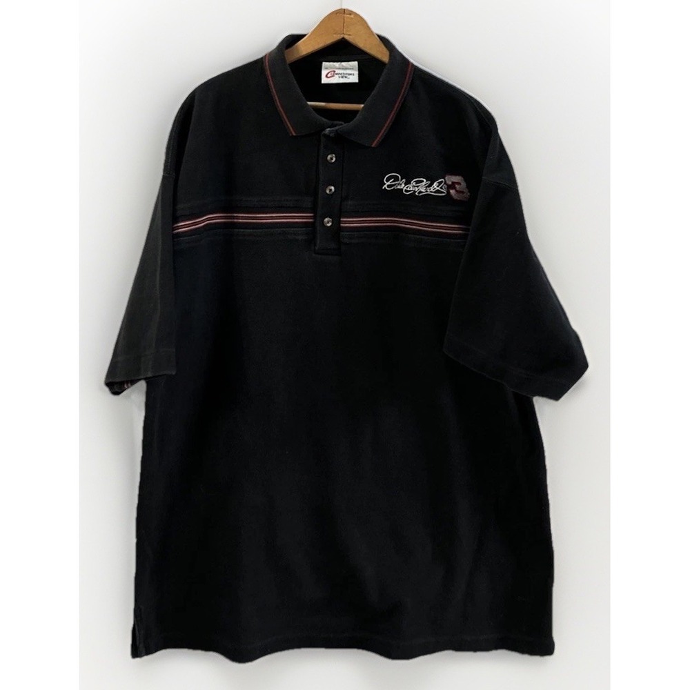 Vintage DALE EARNHARDT #3 GM Goodwrench Signature Heavy Black Polo Shirt‎ XL